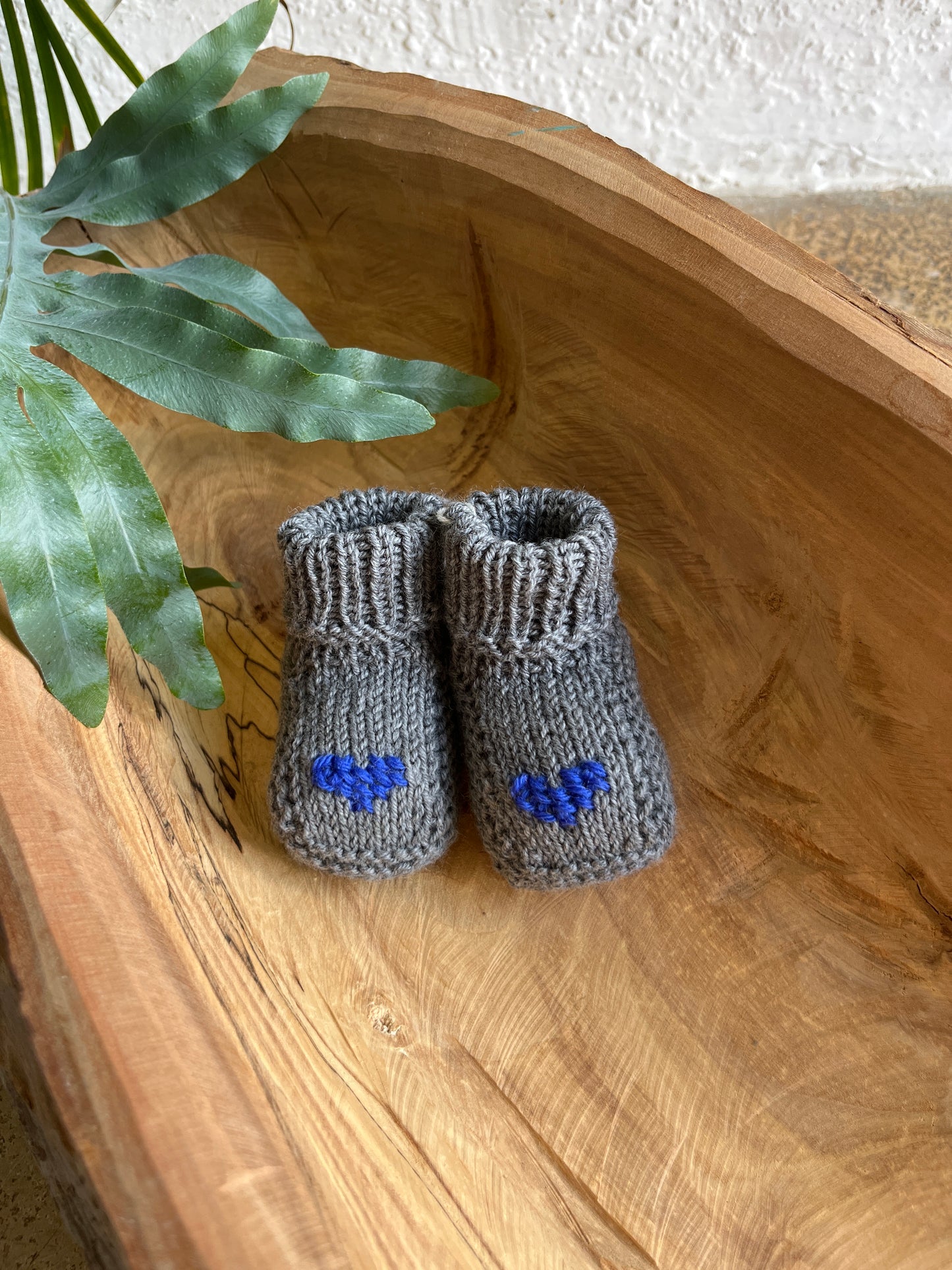 Babyschuhe Herzal (grau/blau)