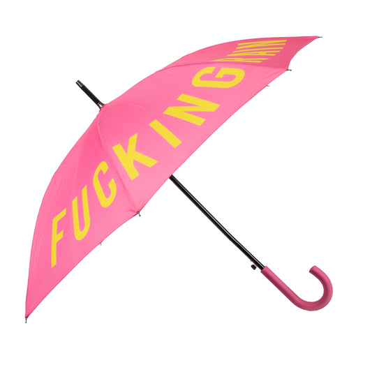 Regenschirm "Fucking Rain" Rosa